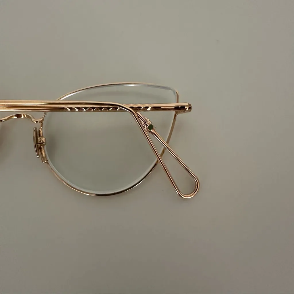 Like New Ahlem Place Du Louvre Gold Cat Eye Optical Glasses 56mm - Image 13