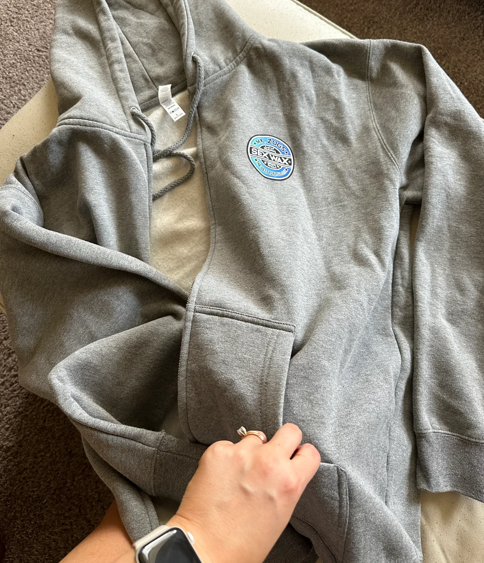 Mr. Zogs Sex Wax Zip Up Jacket Gray Size L - Image 2