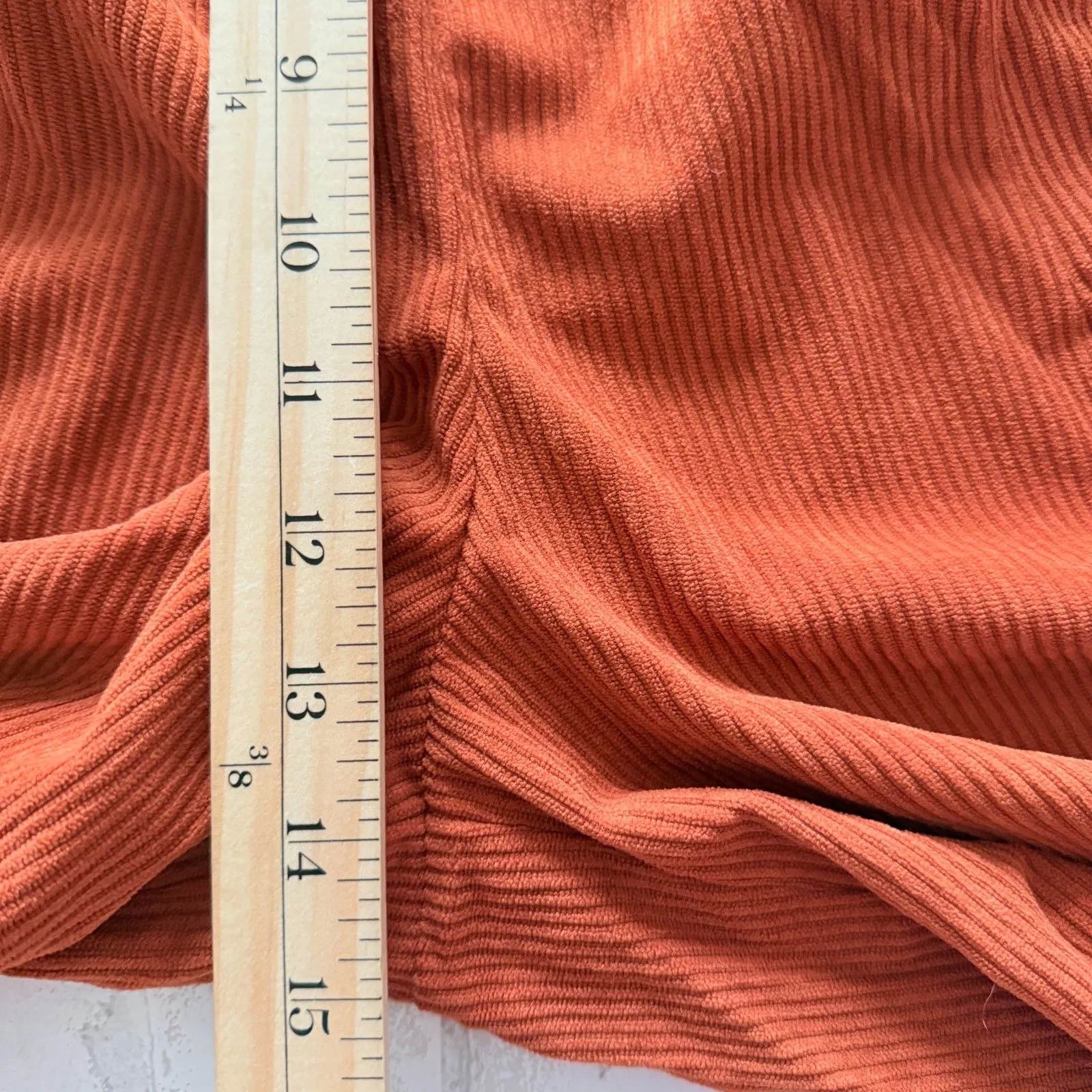 NWOT Du Paradis Corduroy Belted Rust Short Sleeve Tapered Leg Jumpsuit Sz M Orange Size M - Image 6