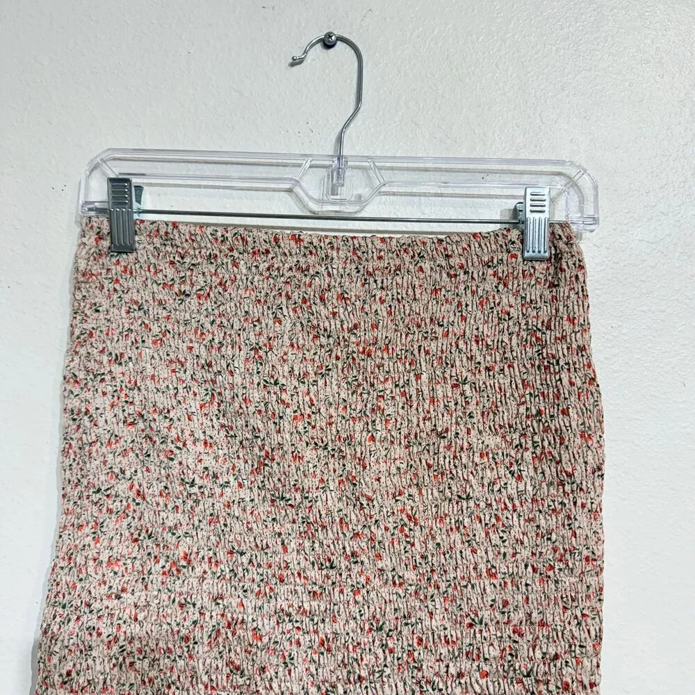 She + Sky Pink Floral Smocked 
Mini Skirt Sz S - Image 2