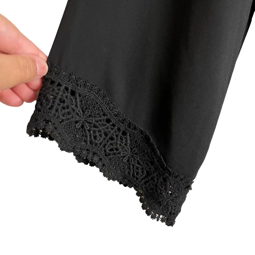 ASTR Lace Trim Black Shift Dress - Image 6