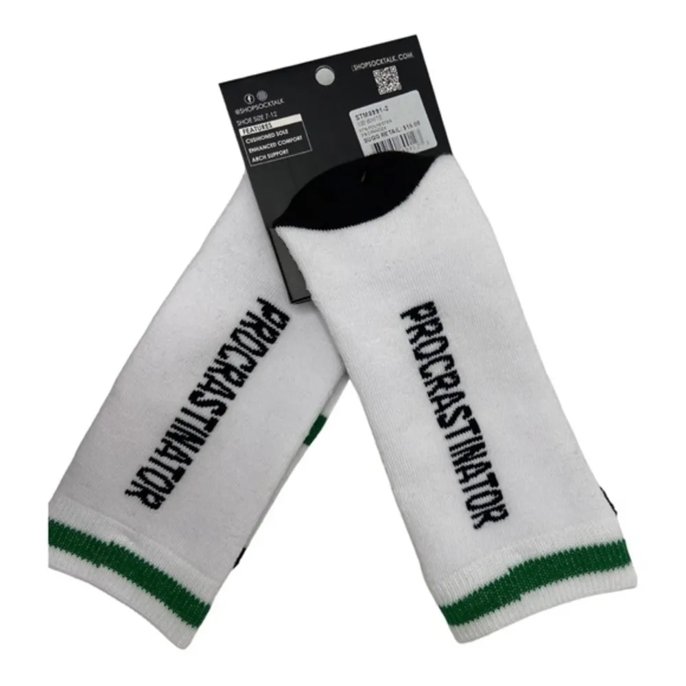 Procrastinator Crew Socks by Sock Talk MWT Green - Image 2
