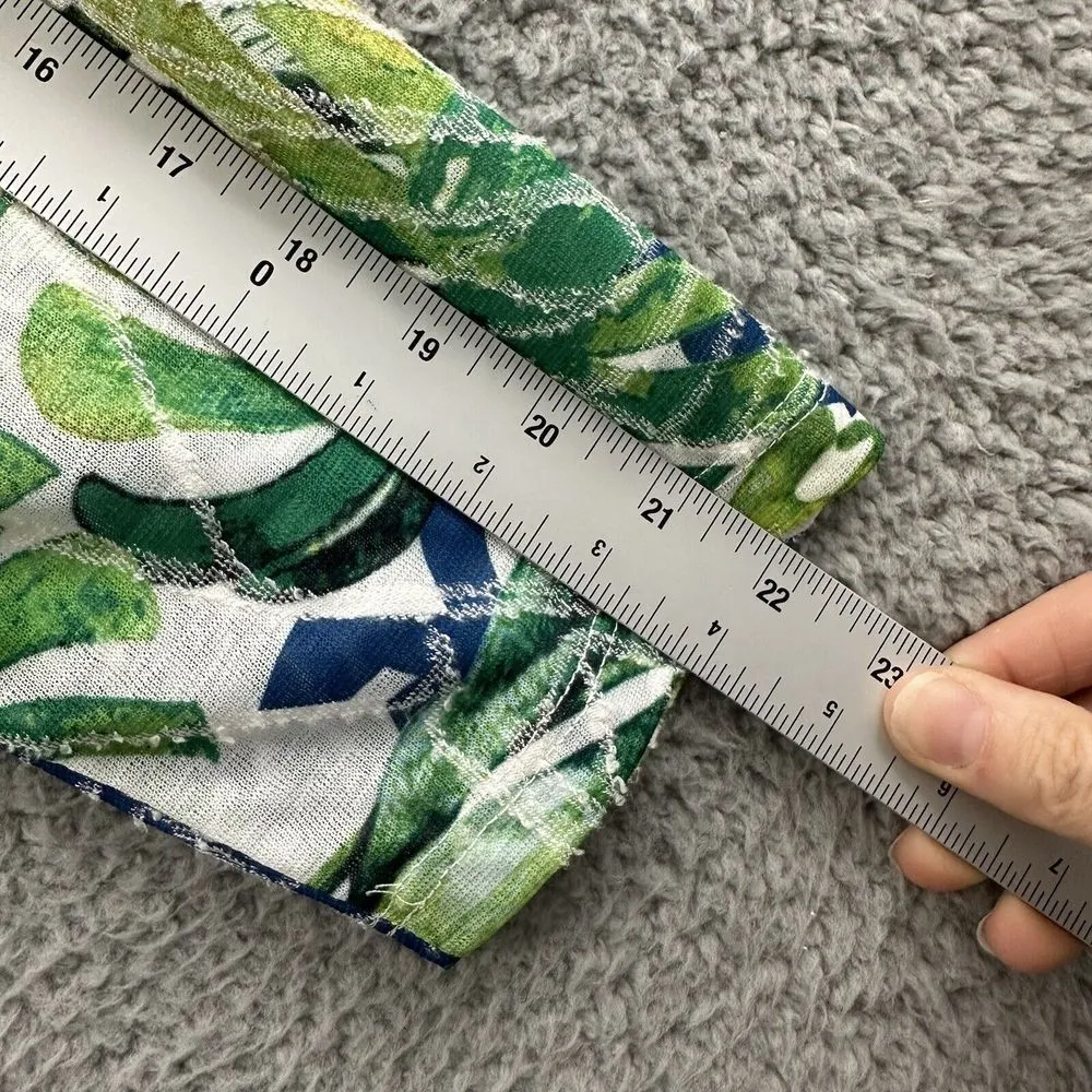 Chicos Travelers Open Front Mesh‎ Cardigan Palms Beach Office Workwear Women 2 L - Image 7