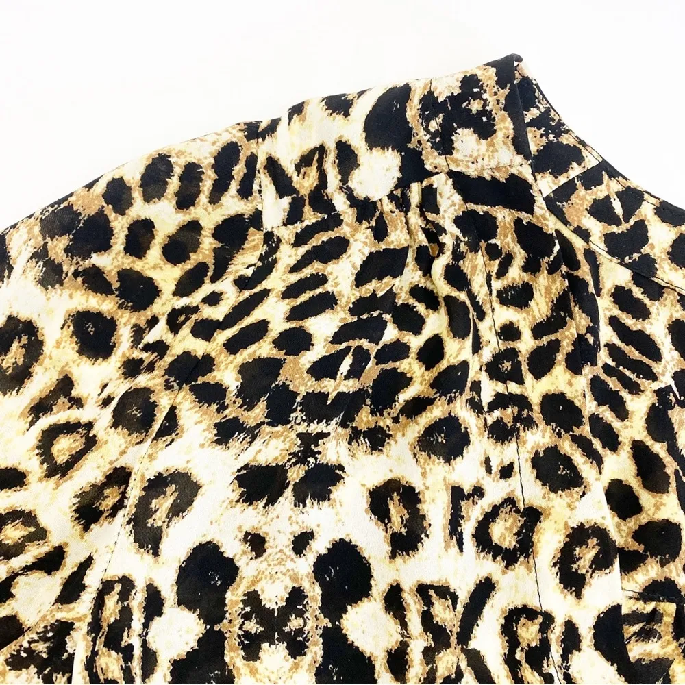 A.L.C. Daisy Silk Leopard Print Mini Dress Kim Kardashian - Image 8