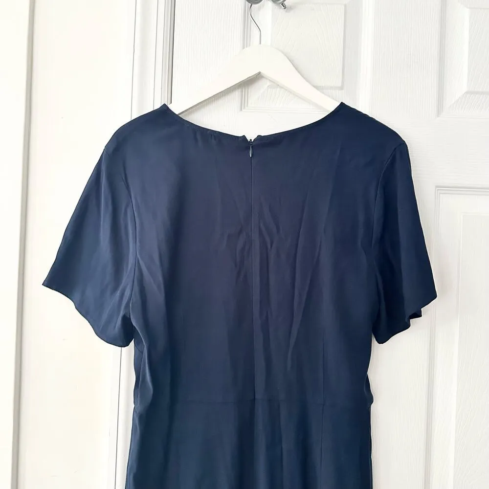 Universal Standard Navy Blue Asymmetric V Neck Jersey Sheath Dress NWT XS 10/12 - Image 8