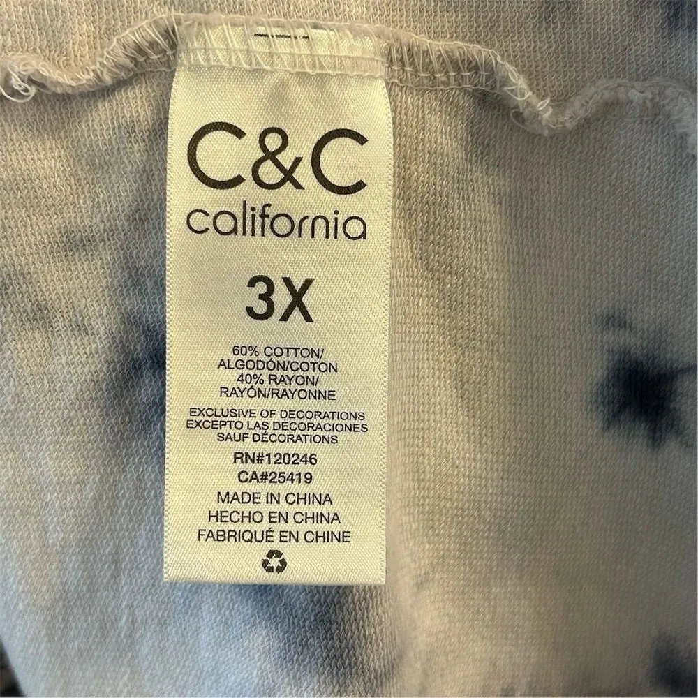 C&C California Women's 3X Tie Dye Pullover Hoodie Multicolor Long Sleeve - Image 7
