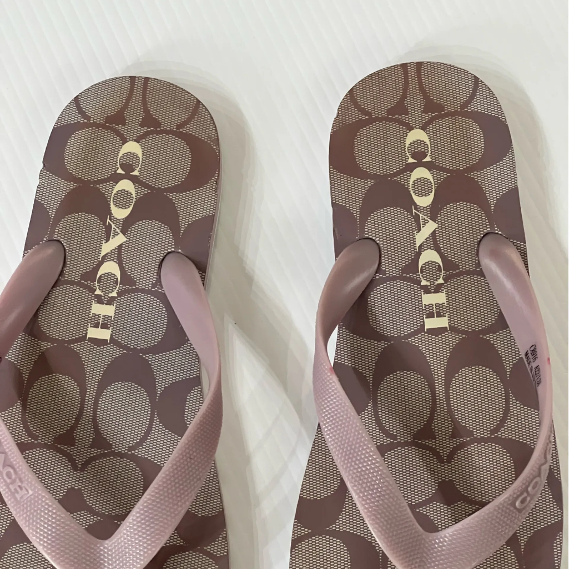 Coach Lavender Logo Flip Flops size 78 - Image 4