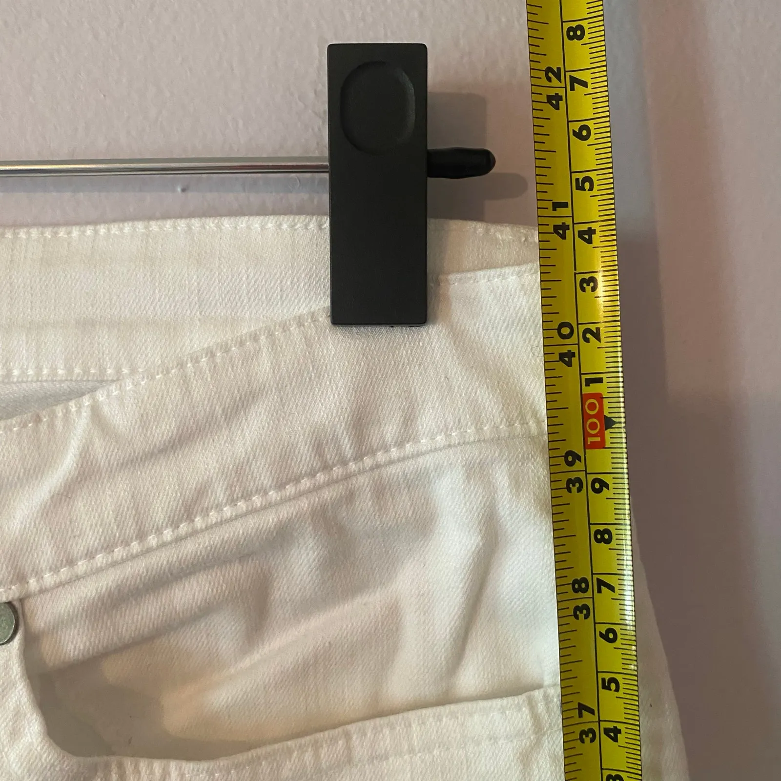 Eileen Fisher White Mid Rise Jeans Pants Straight Slim Fit Cotton Women size 4 - Image 9