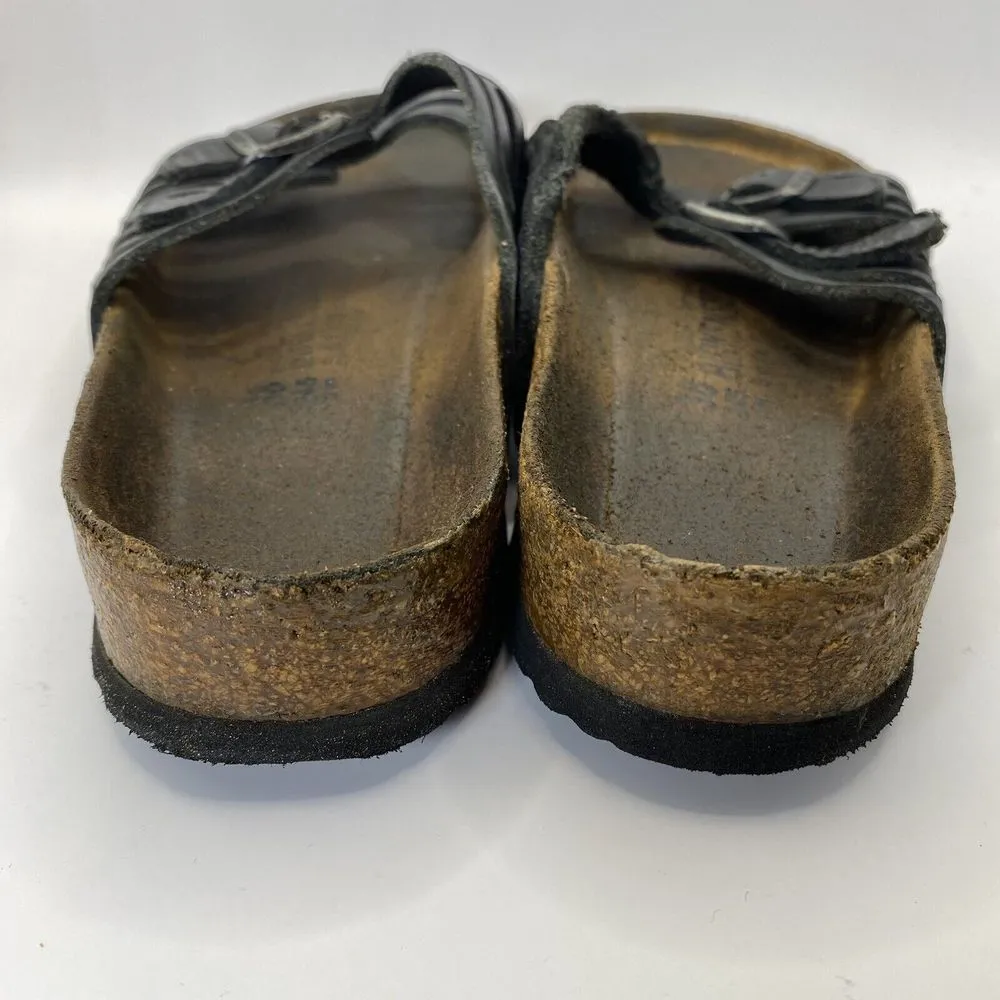 Birkenstock Womens Granada Double Straps Birk Sandals Black Sz‎ 38 US W7-flaw - Image 4