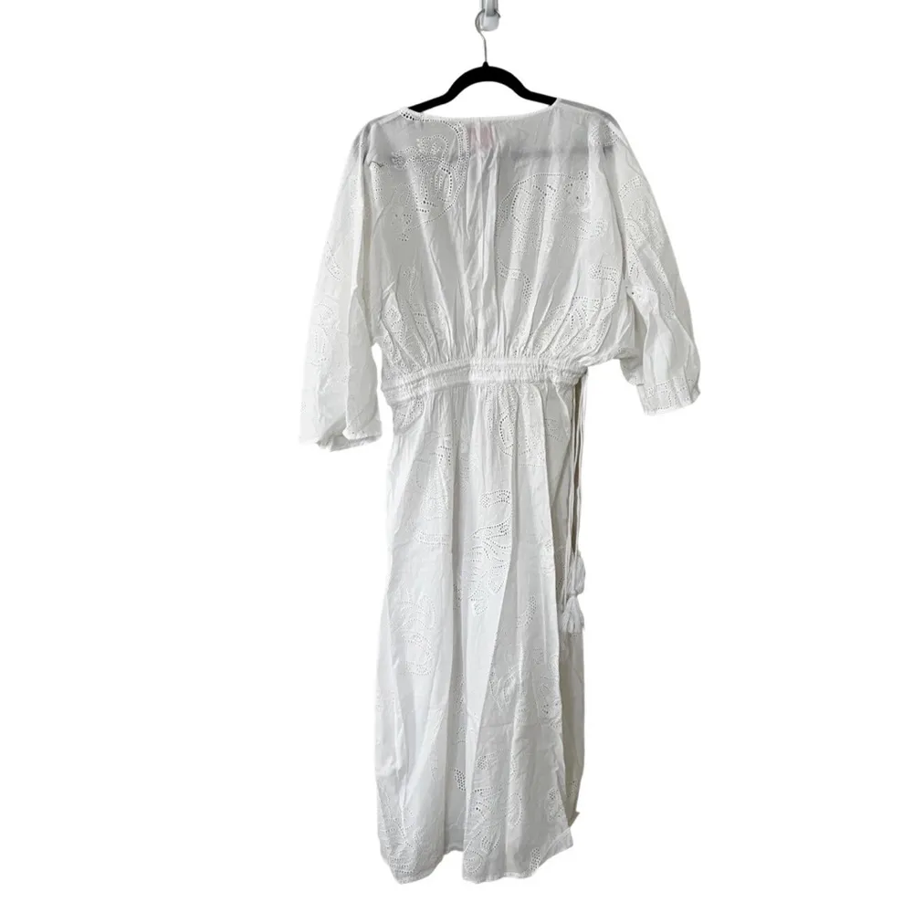 NWT SOLID & STRIPED Eyelet Tiger White Kaftan Cover-up Size Medium - Image 49