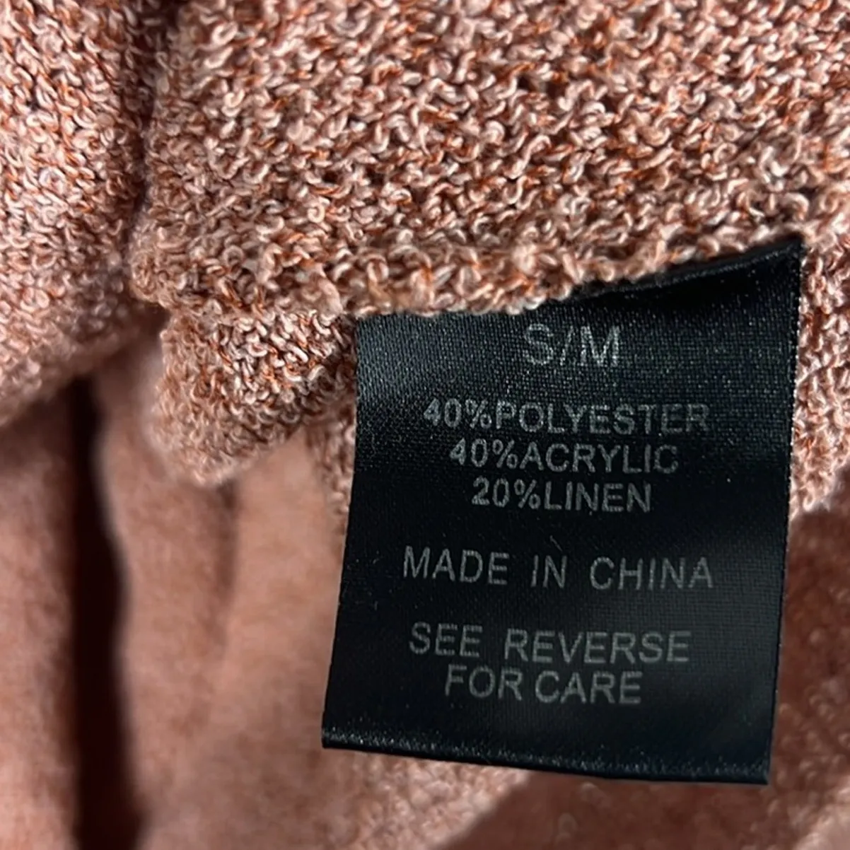 Wishlist Surplice Sweater Womens S/M Pink Textured Linen Blend Cozy Slouchy Boho - Image 5