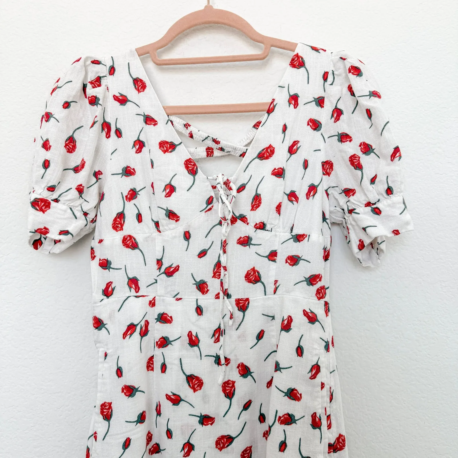 Petite Studio Womens Dress Size XXS White Rose Milkmaid Cottage French Coquette‎ - Image 2