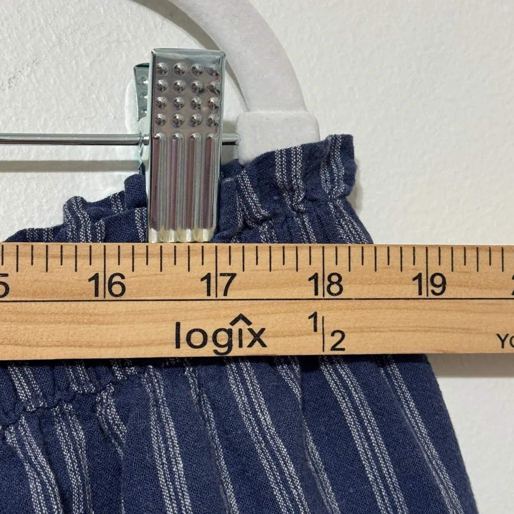 Aerie  Linen Blend Wide Leg Pants Size XL blue stripe trouser comfy beach - Image 8