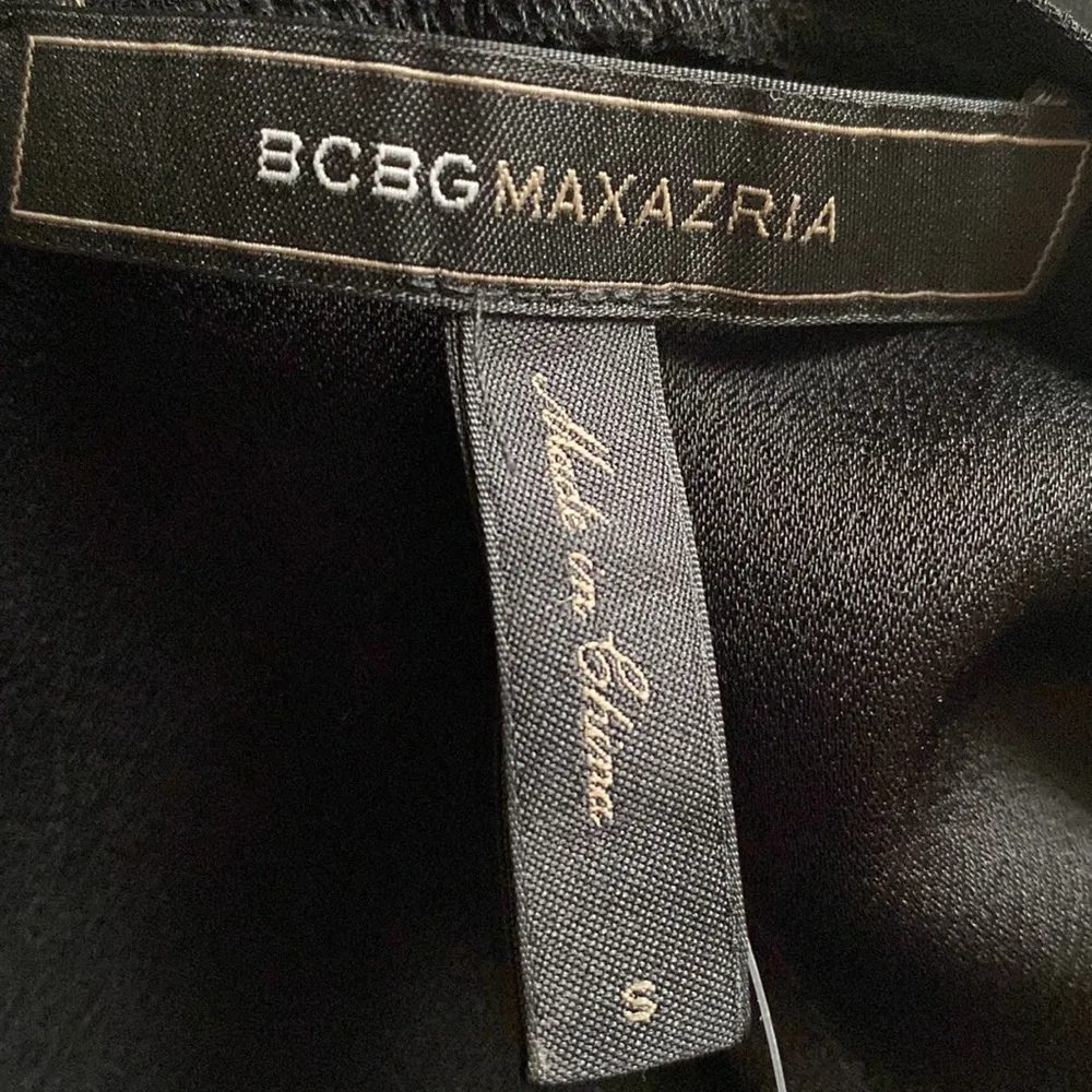 New BCBGMaxAzria Astrella Little Black Lace Neckline Crepe Slip Dress - Image 10