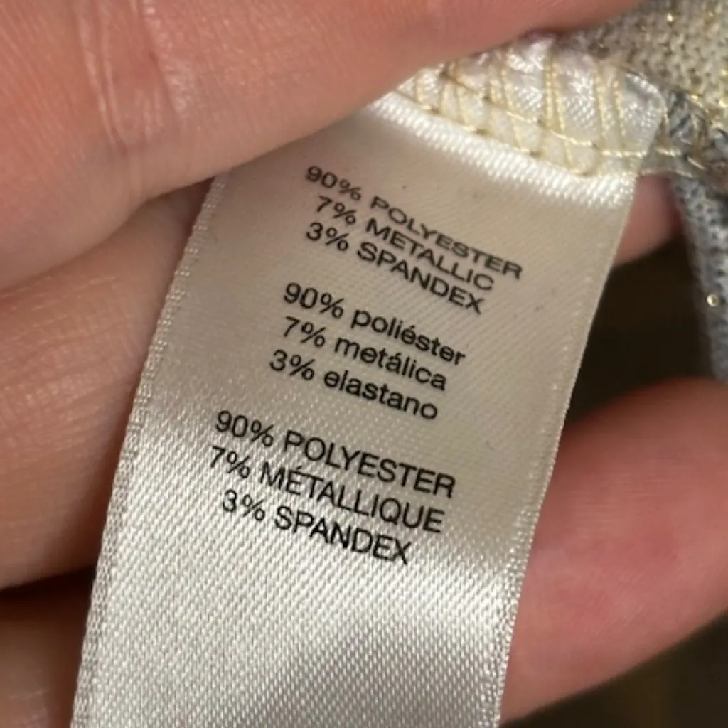 Chico's Sweater Women's Size Large Paisley‎ Floral Asymmetrical Glitter Chicos 2 - Image 4