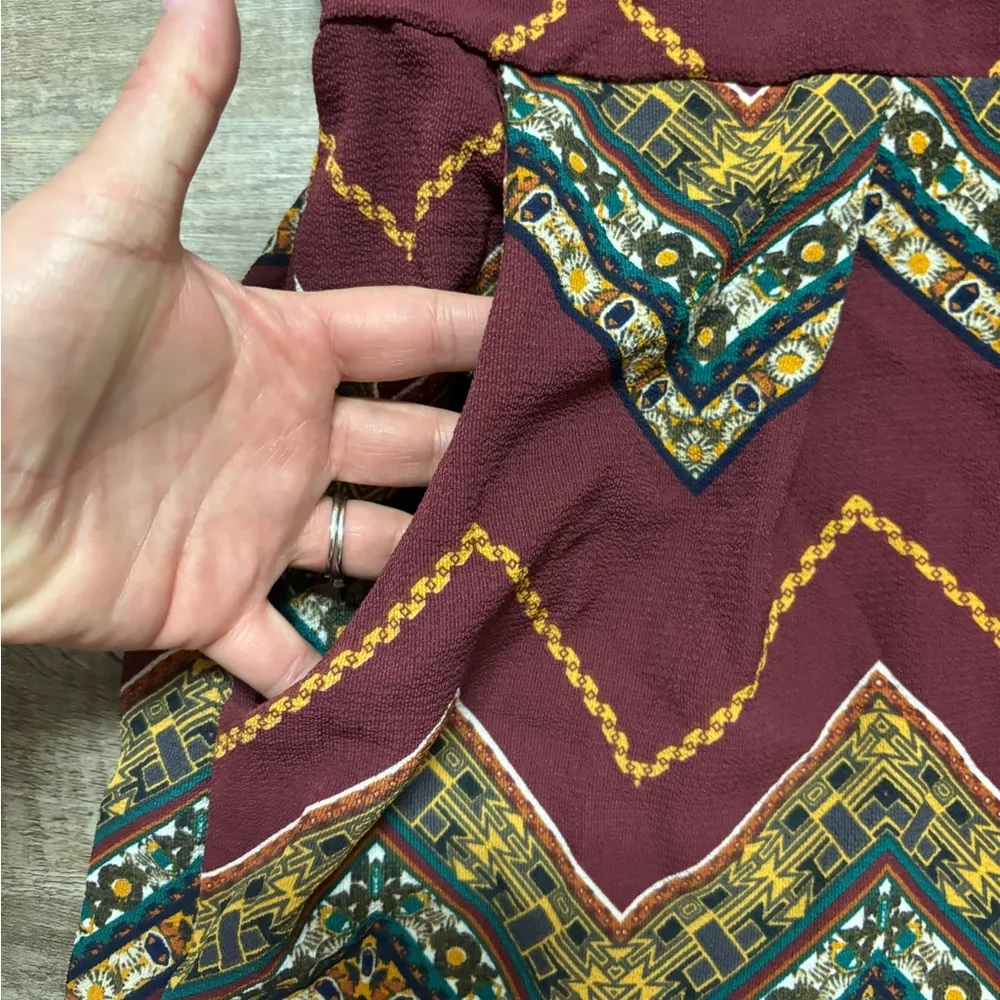 WESTERN BURGUNDY SPAGHETTI STRAP CROPPED ROMPER WITH KEYHOLE BACK & TIE - Image 6