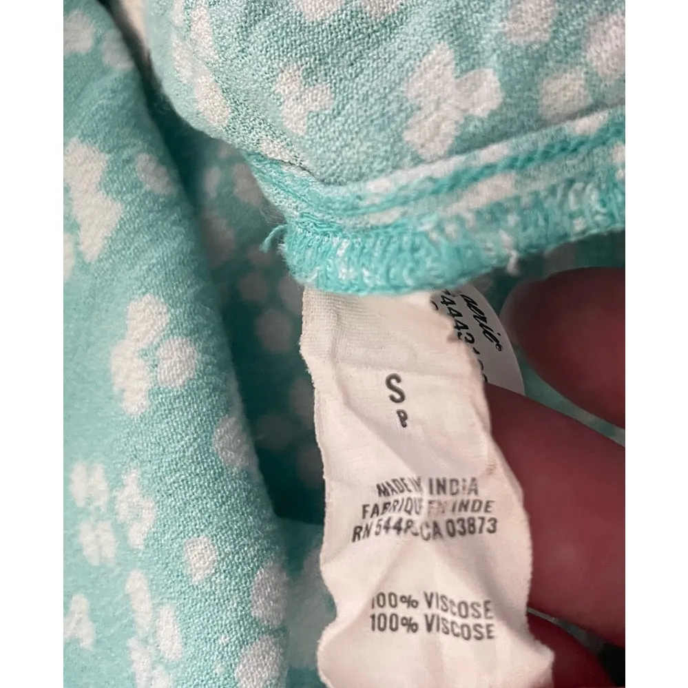 Aerie Women Viscose Roper Shorts Strappy Floral Print S Turquoise‎ Beachy Resort - Image 8