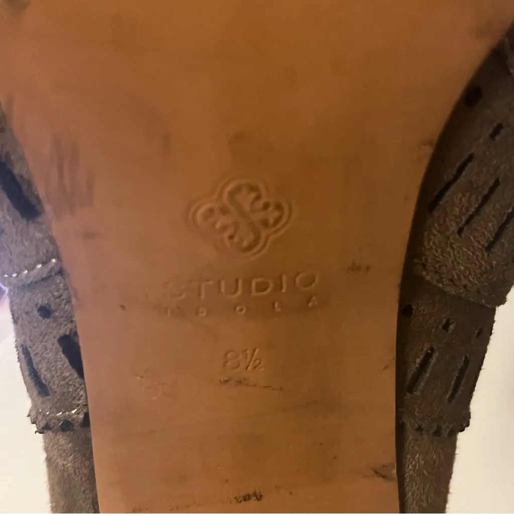 Studio Isola Brown Tan Heeled Boots for Women 8.5 - Image 8