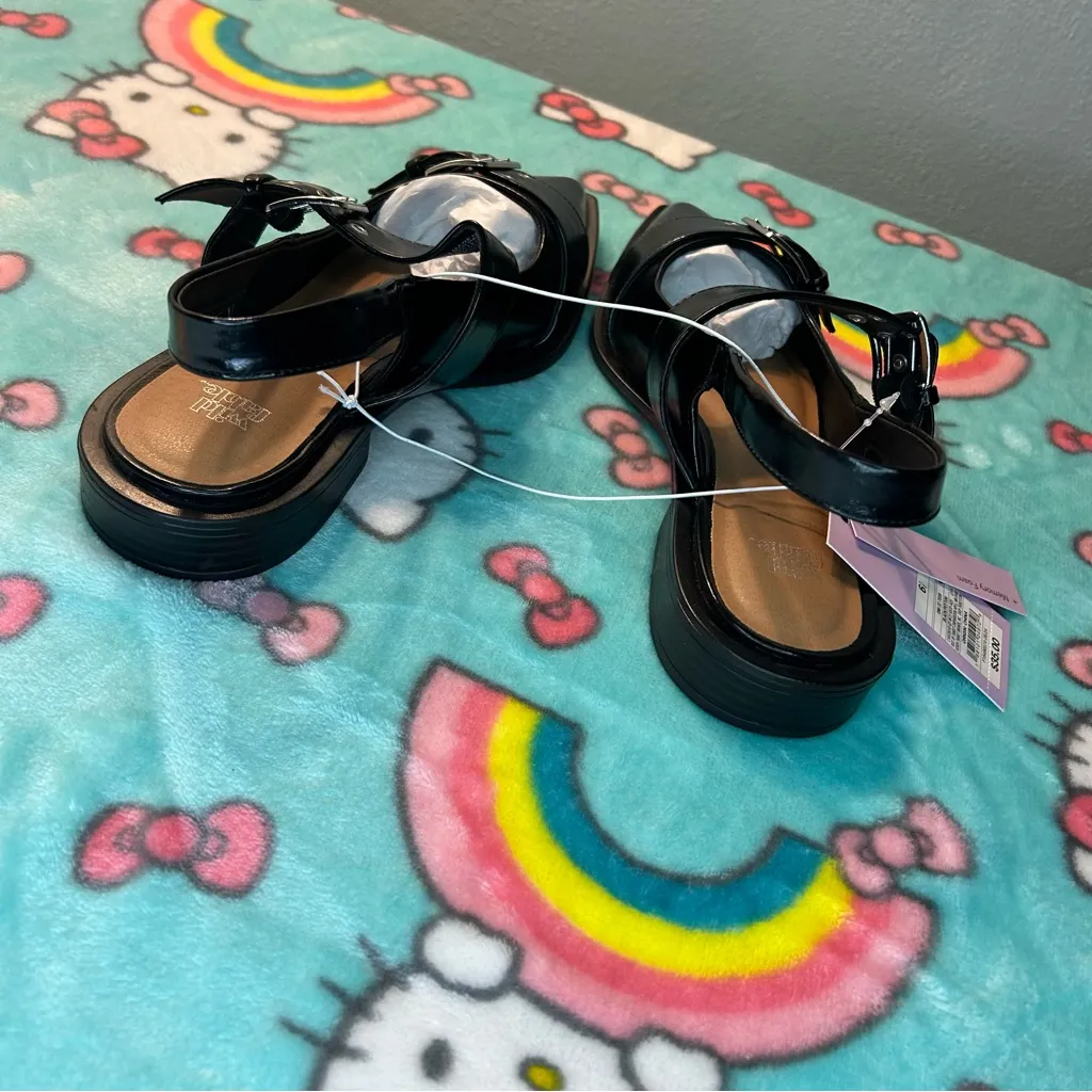 Size 6.5 Peyton Double Buckle black Slingback Flats by wild fable fall winter - Image 5