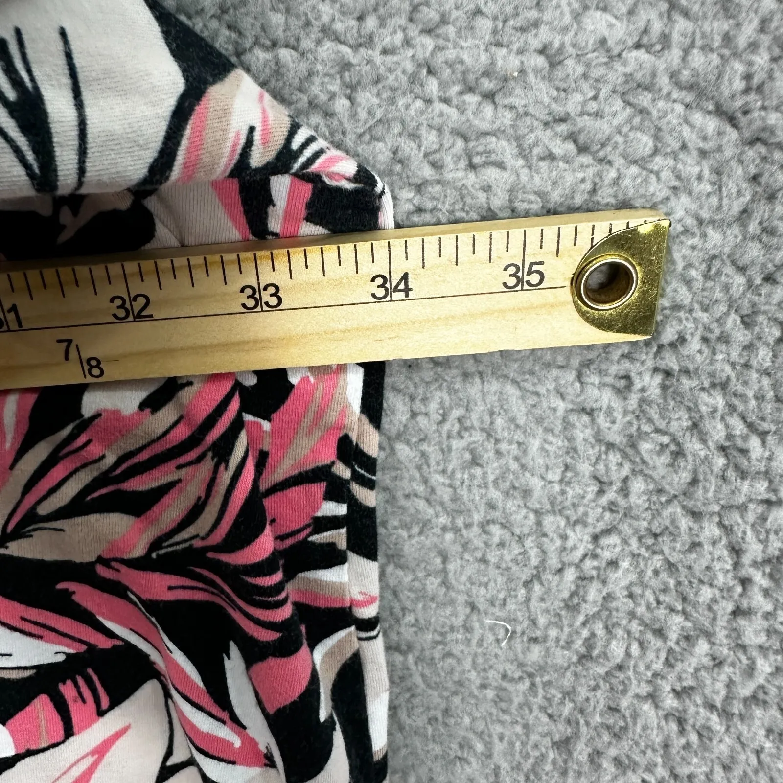 Catherines Top 5X Pink Black Tropical Floral Blouse Plus Size Boho Resort Cruise - Image 4