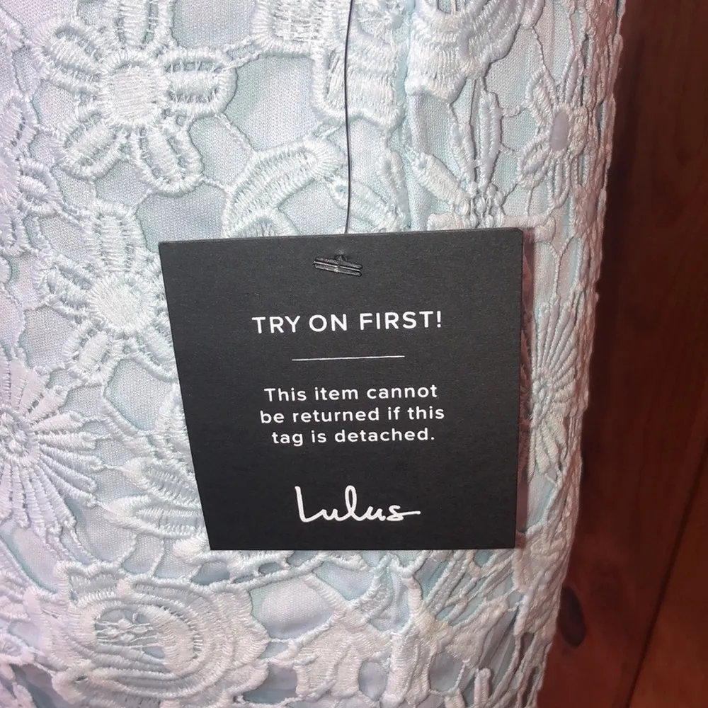 Lulus Hidden Talent Backless Light Blue Lace Dress NWT size XS mini dress​​ - Image 10