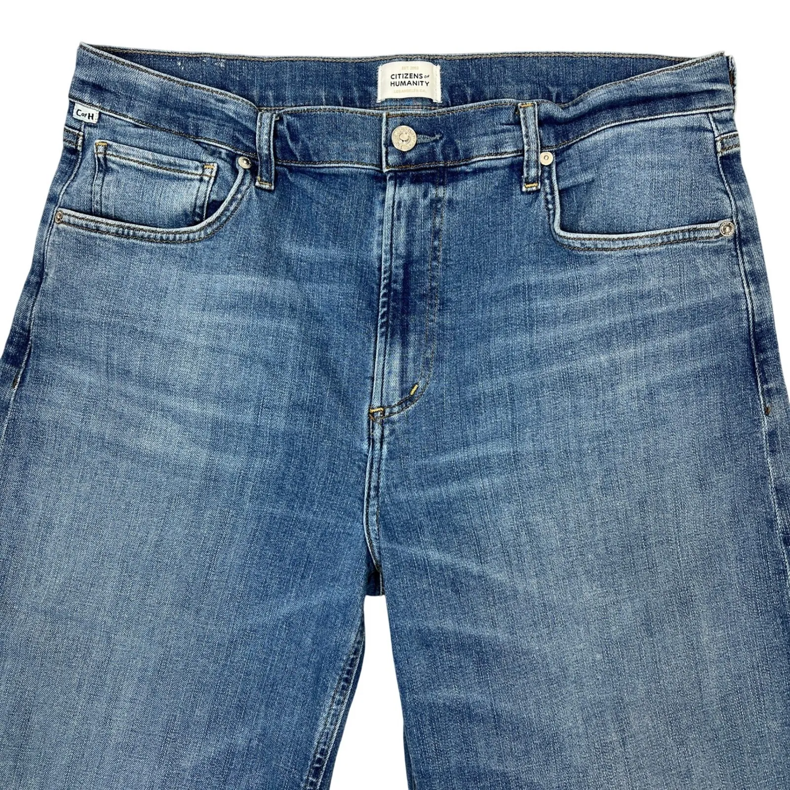 Citizens of Humanity Lyra Wide Leg Crop Jeans 32" Abliss Raw Hem - Image 10