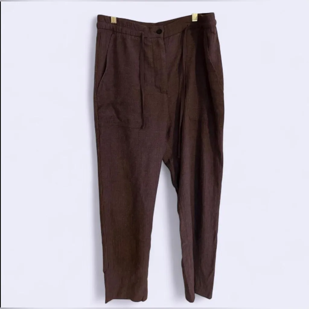 Zara Womens Pants Dusty Purple Brown Drawstring Pants - Image 4