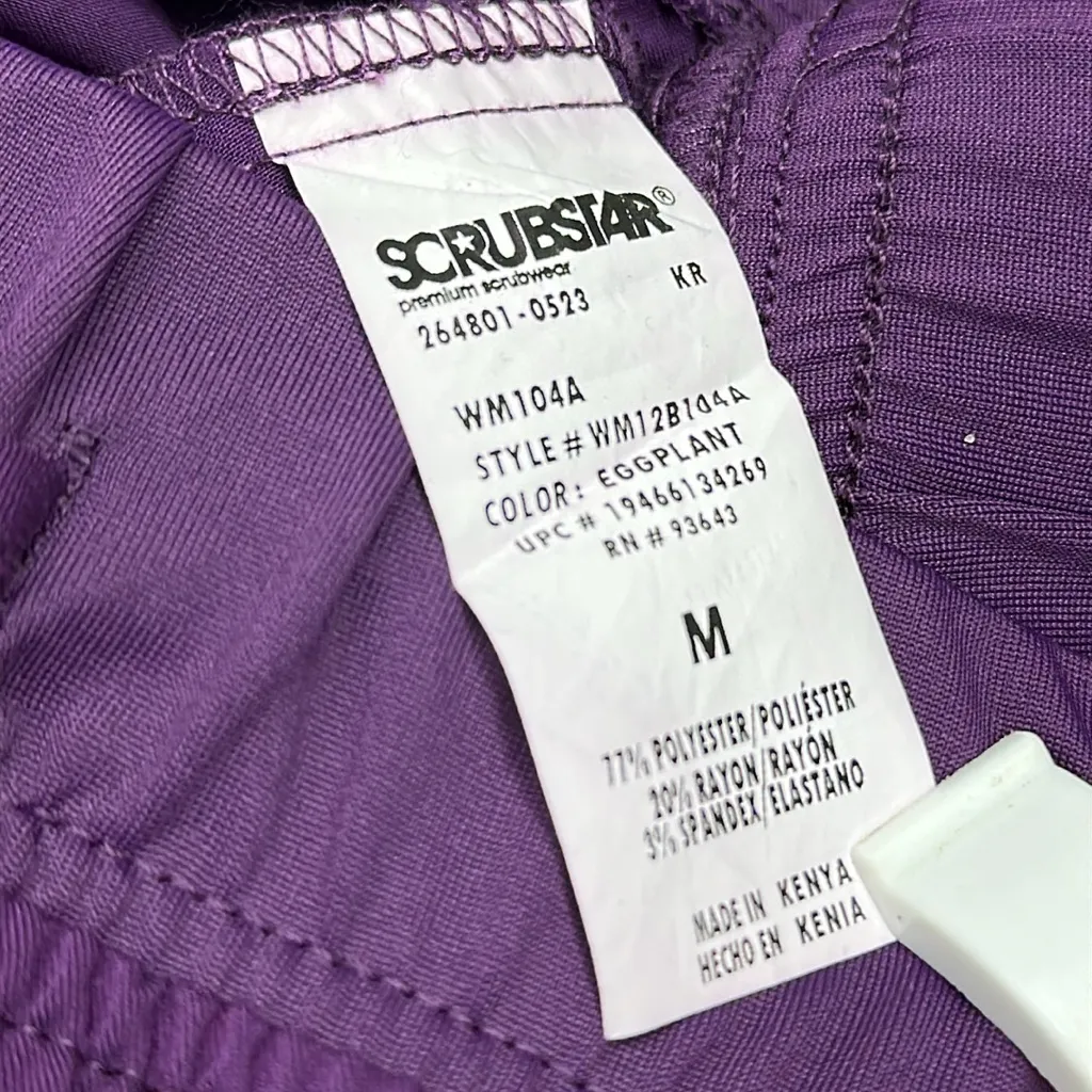 Scrubstar Purple Eggplant 5 Pocket Jogger High Rise Medical Scrub Pants Womens M - Image 8