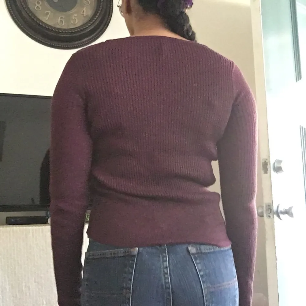 Glitter cardigan, v neck cardigan, purple cardigan, zip up cardigan - Image 5