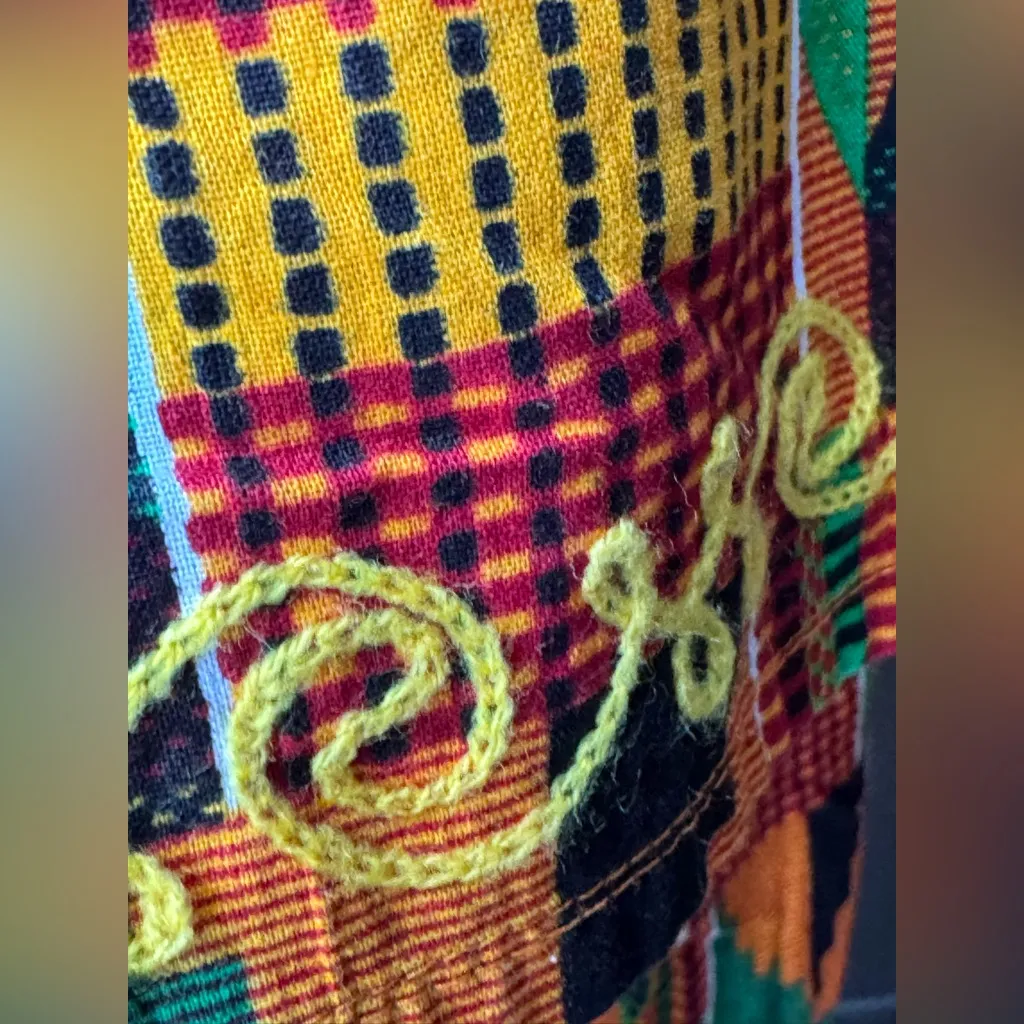 African Print Maxi Dress Free Size Boho Kaftan Style Red - Image 6