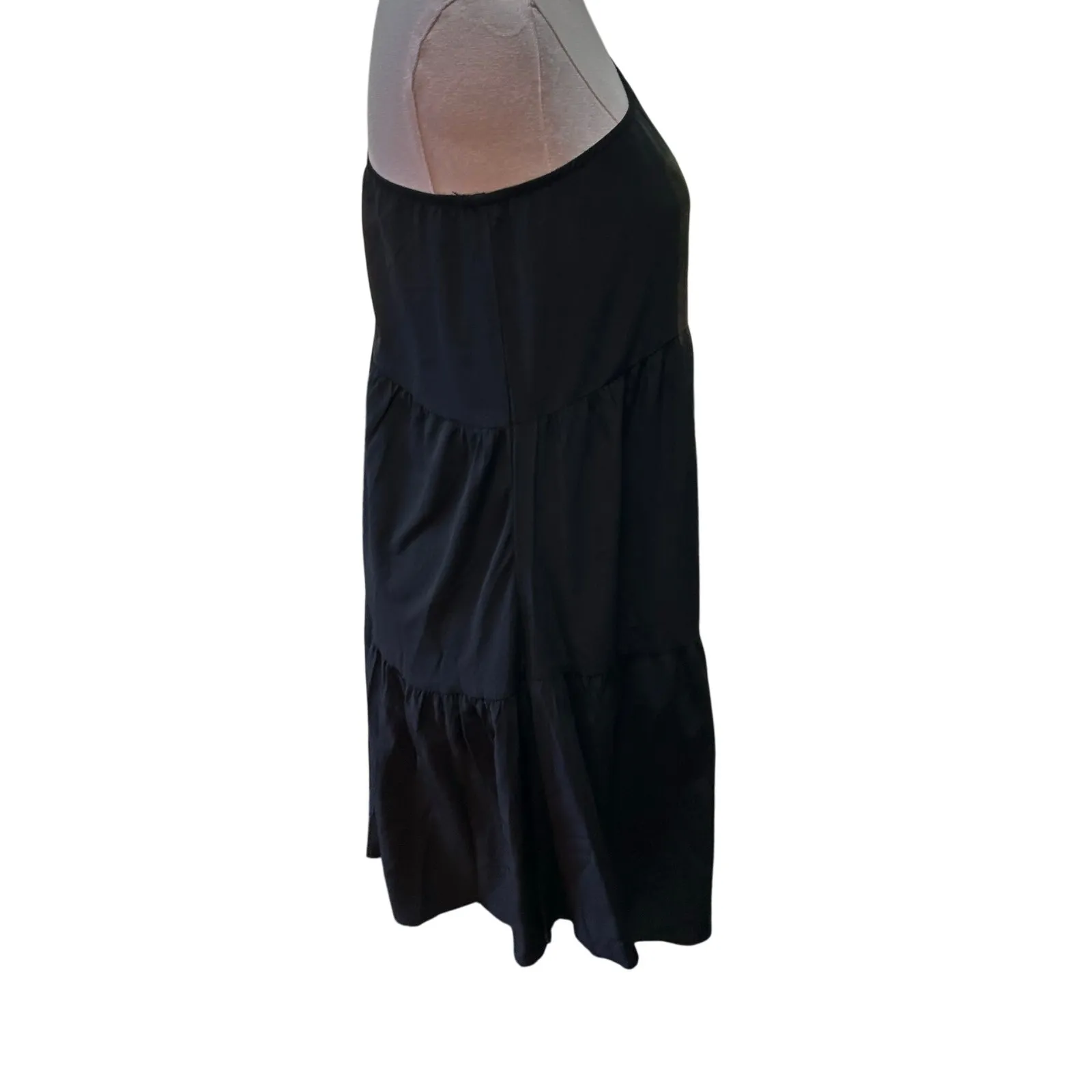 Little Black Dress SZ M One Shoulder Puffy Sleeve Layers Formal Punk Kirundo - Image 6