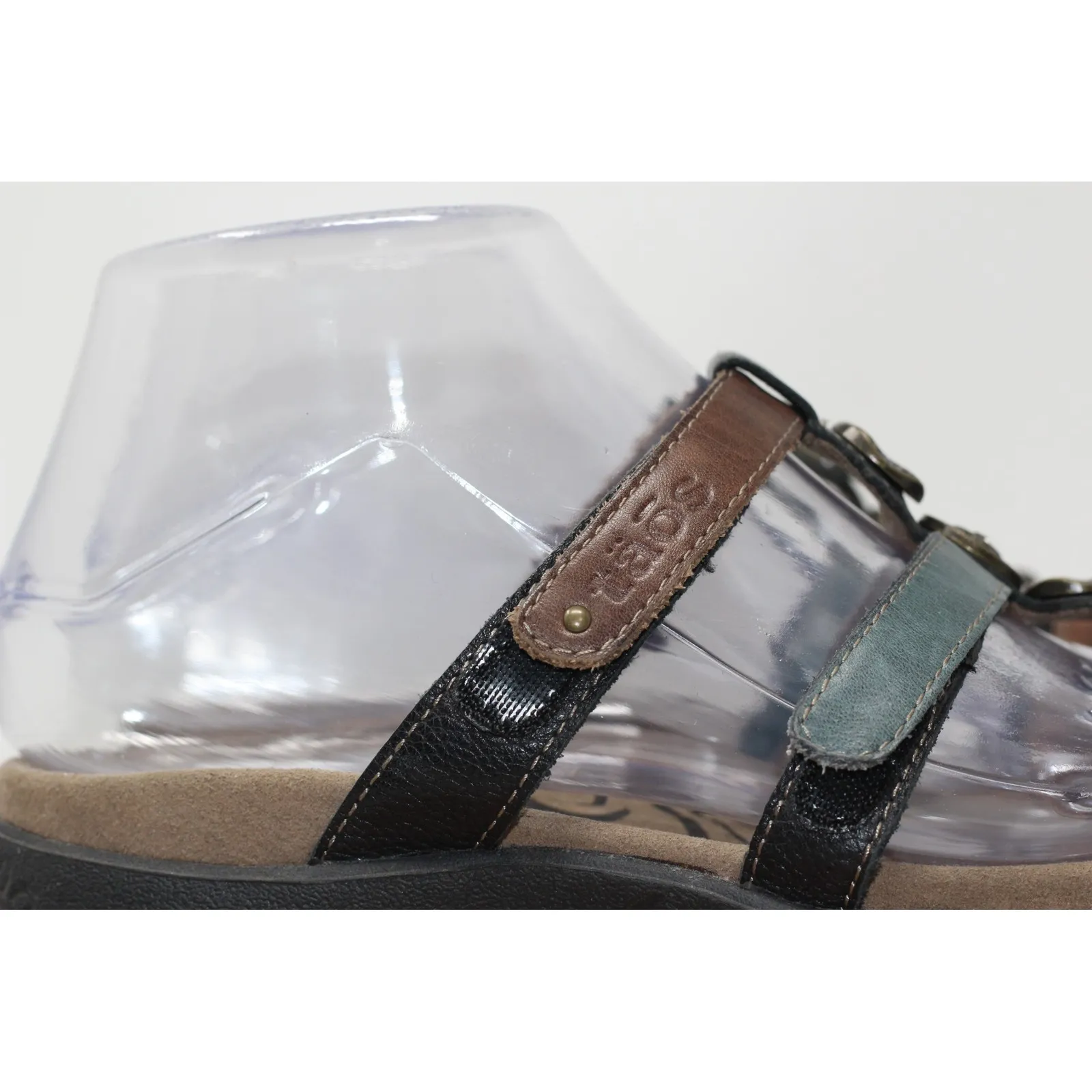 Taos Prize 4 Leather Sandals Comfort‎ Strappy Embellished Details US 6 EU 37 Brown - Image 4