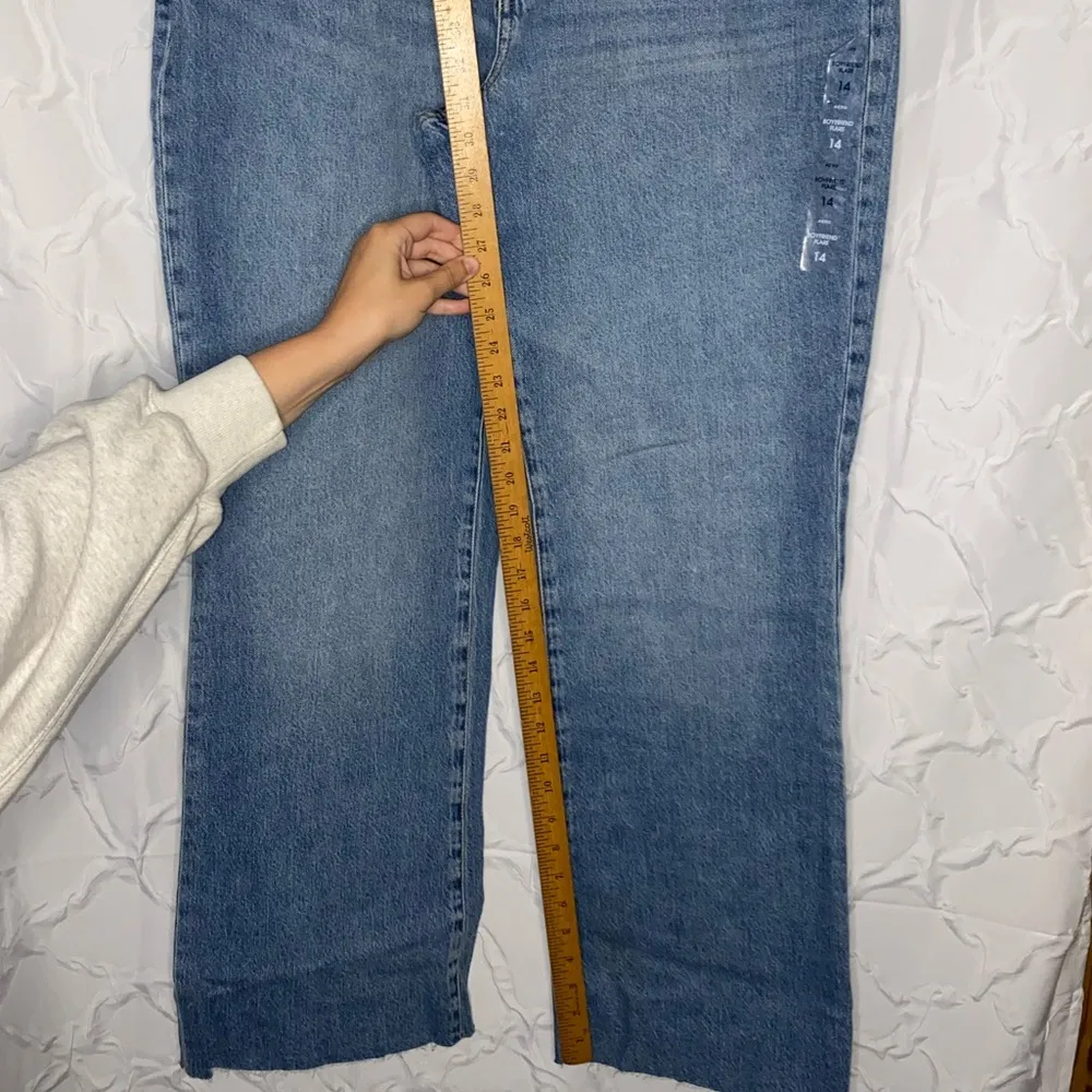 Aeropostale Boyfriend Flare Raw Hem Jeans Medium Wash Women’s Size 14 - Image 3