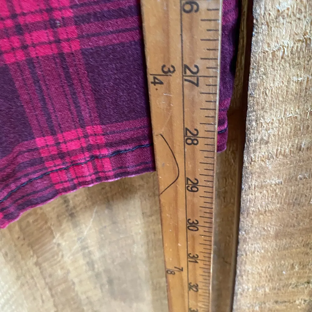 Truce Jeans Red & Black Plaid Skinny Pants Juniors Size 9 Tartan‎ Grunge Y2K - Image 6