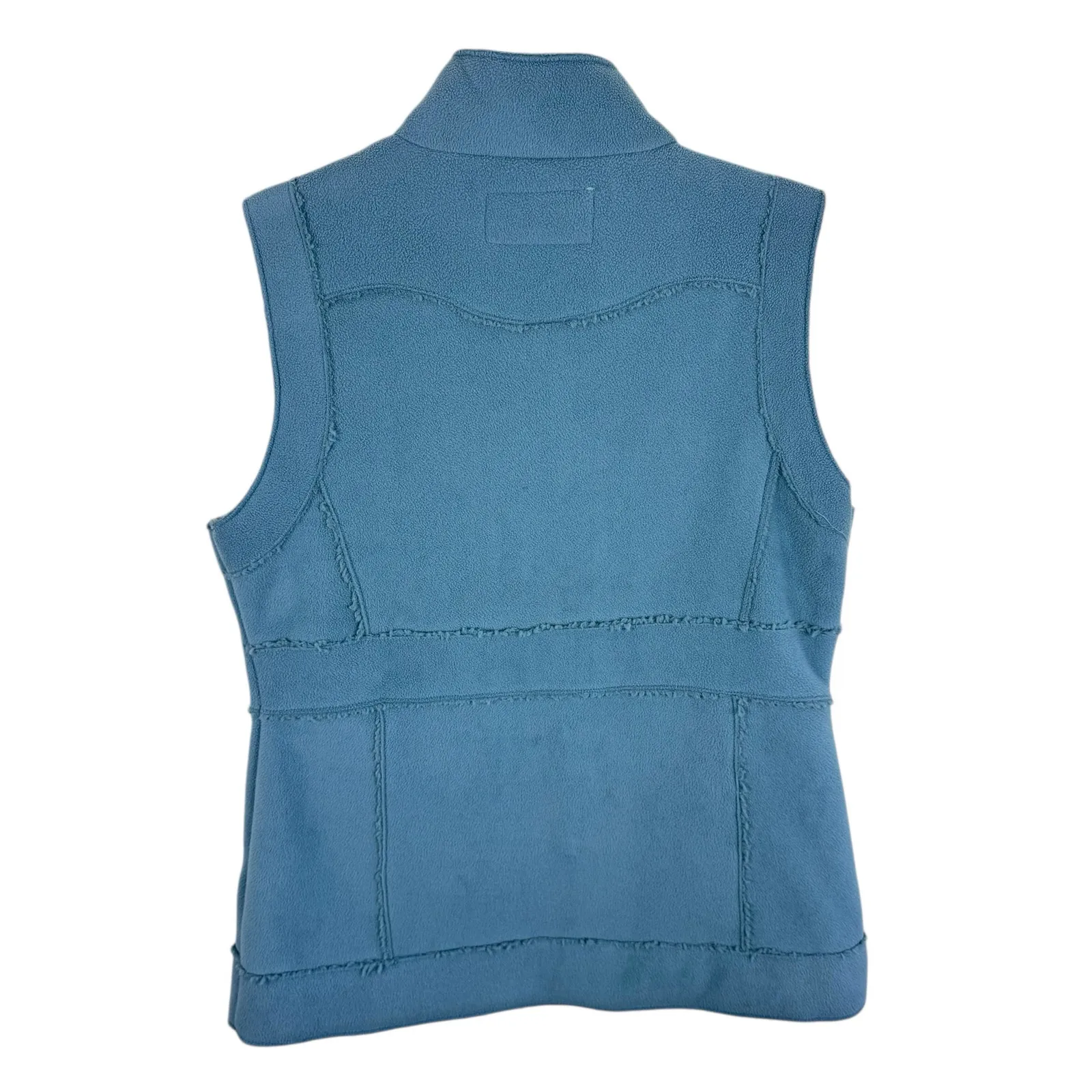 Aventura Blue Fleece Sherpa Lined Full Zip Mock Neck Zippered Pockets Vest Sz M Size M - Image 2