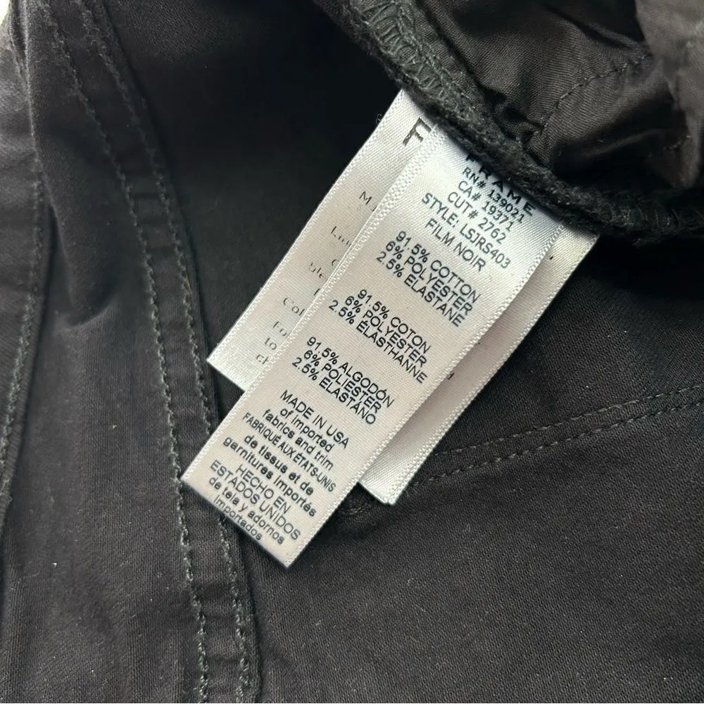 Frame Le Skinny De Jeanne Raw Stagger Mid Rise Cropped Skinny Jeans in Film Noir - Image 8