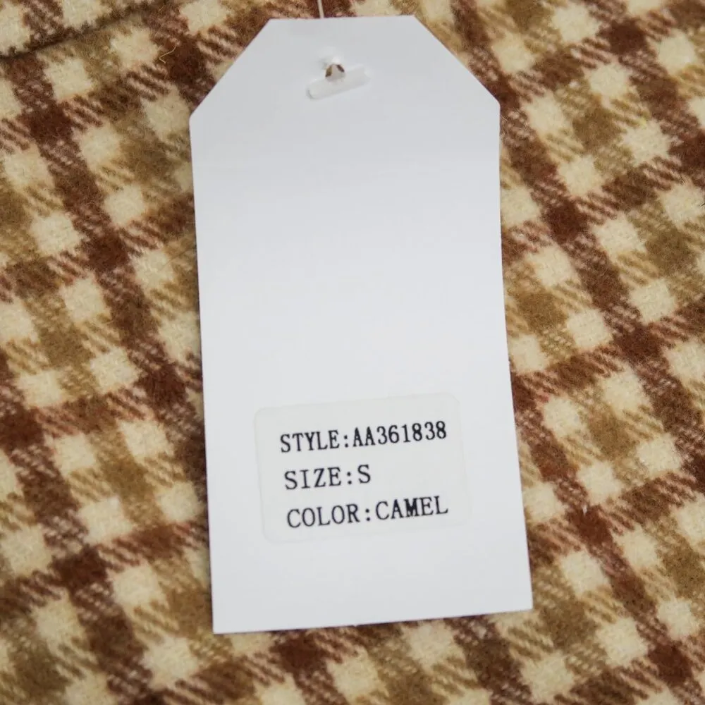 Sadie & Sage Drew Flannel Carmel Brown Plaid Mini Skirt - Image 11