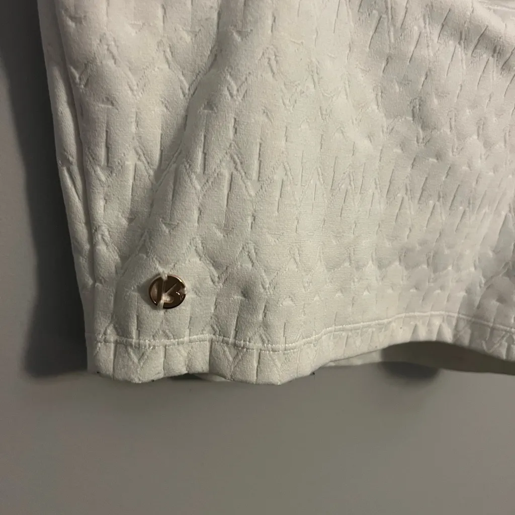 Buffbunny Scarab Jacquard White Crop Top Size L - Image 5