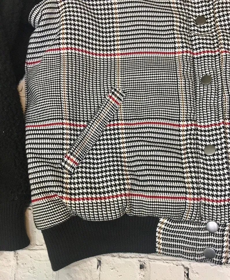 Houndstooth Bomber Jacket NWT - Image 10