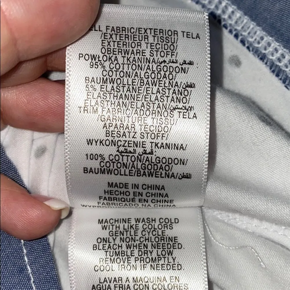 Jones New York White black dot denim bottom blouse - Image 10