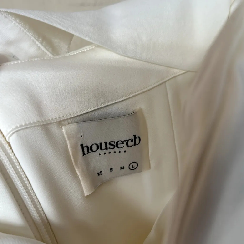 HOUSE OF CB‎ 'Giselle' Ivory Satin Strapless Bridal Gown NWOT size L - Image 7