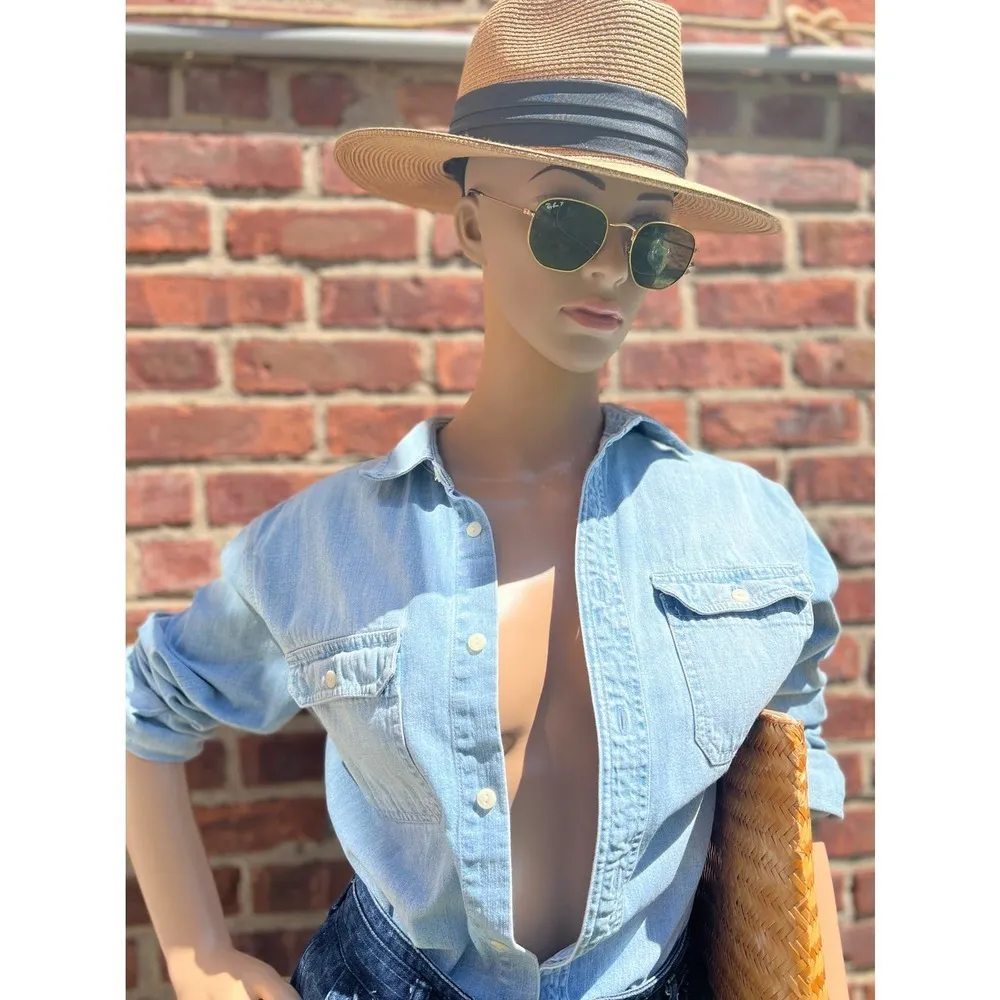 Joe Fresh Women’s Denim button up Casual Minimalist Chambrey M - Image 2