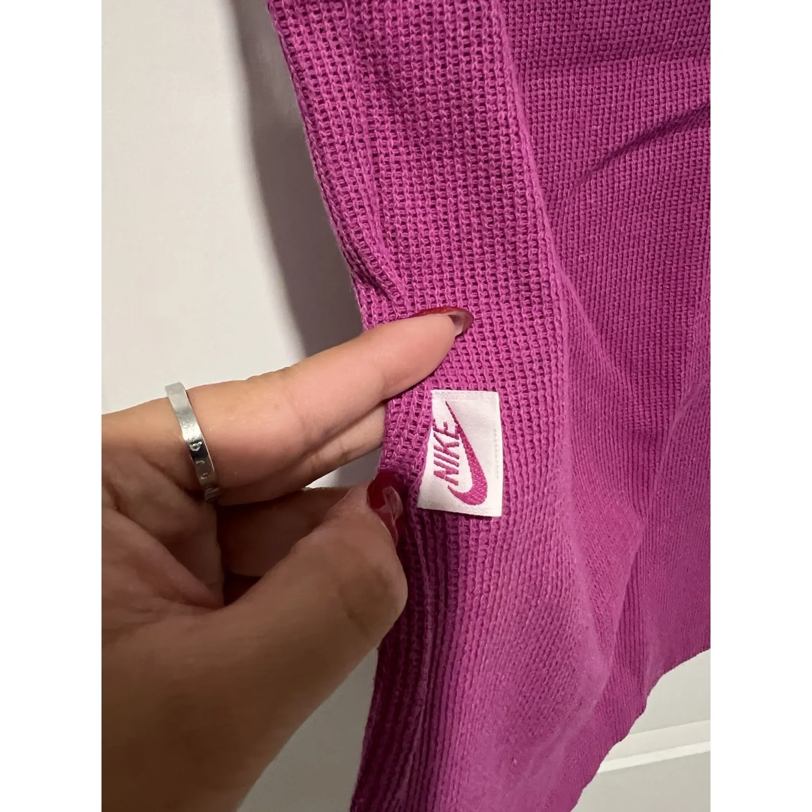 Vintage Nike Waffle Knit Tank Top Shirt Women's Size Medium Purple‎ - Image 4