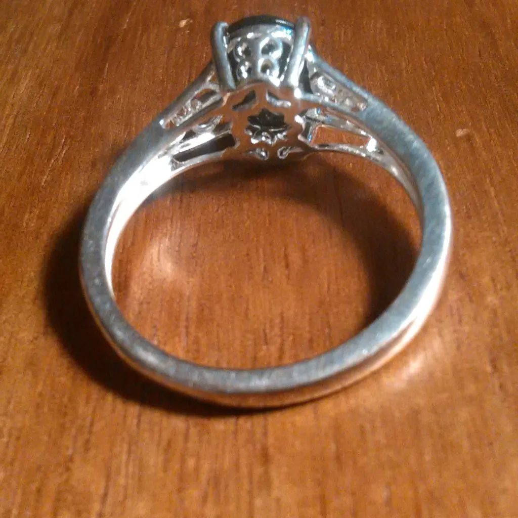 Australian Black Tourmaline Sterling Silver Solitaire Ring (Size 9) - Image 8