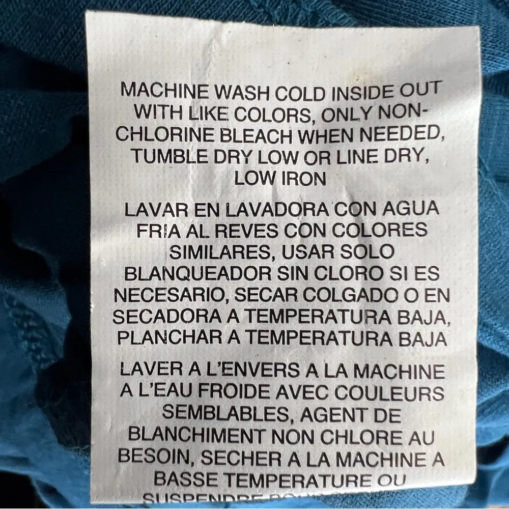 Riders by Lee Size Small 1/3 Snap Front Crewneck 3/4 Sleeves Peacock Bur… - Image 11