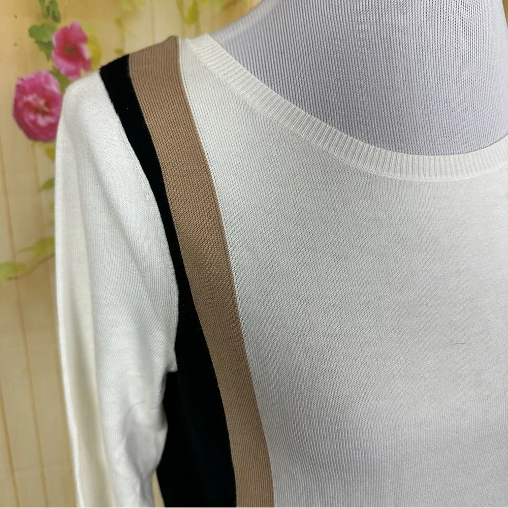 ETCETERA White and Black Color Block Sweater - Image 4