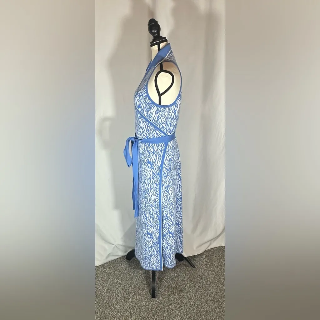 Diane Von Furstenberg • Target Knit Wrap Dress Blue and White size XXL - Image 5