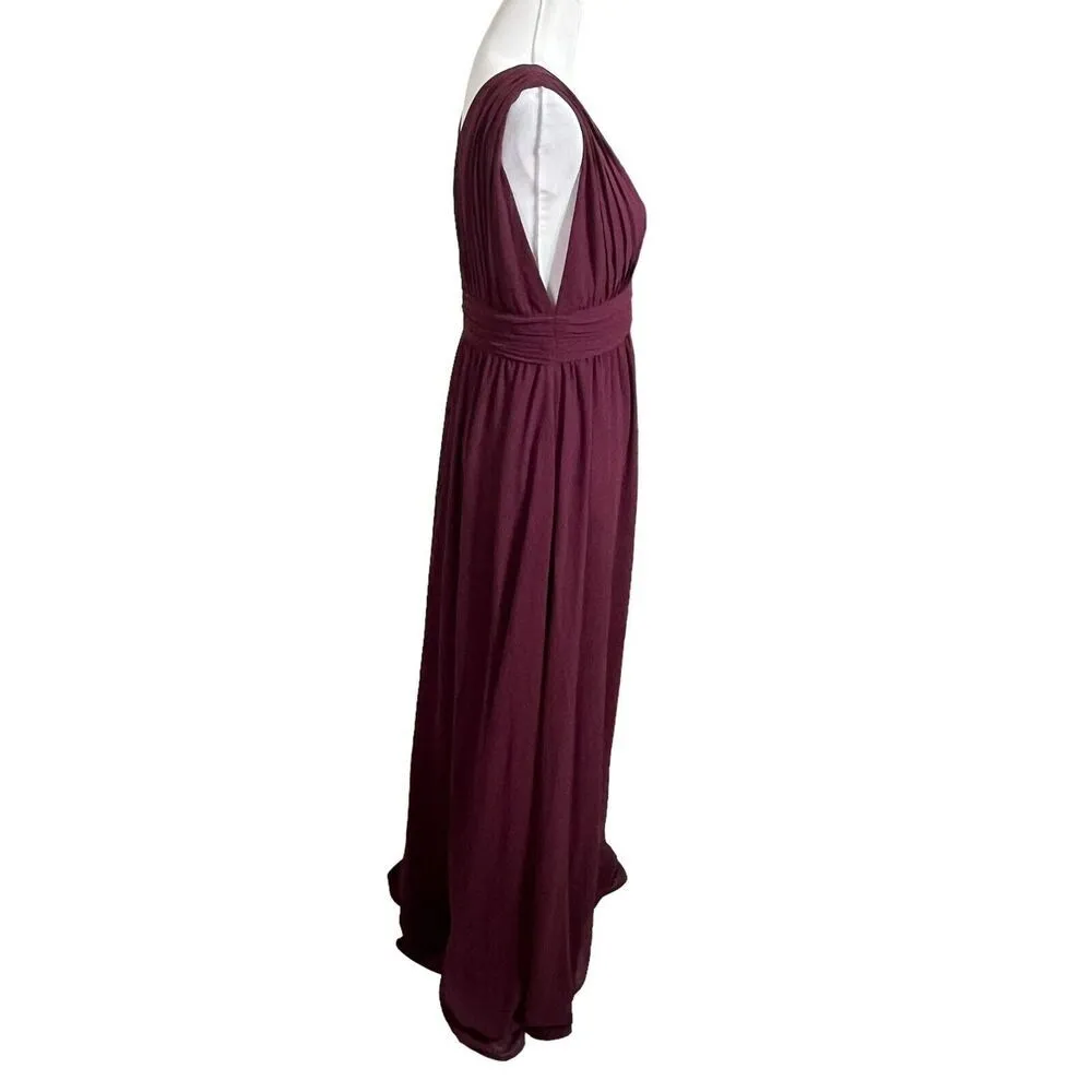 Lulu's Heavenly Hues Women Burgundy Maxi Dress Bridesmaids Wedding Formal Size M - Image 3