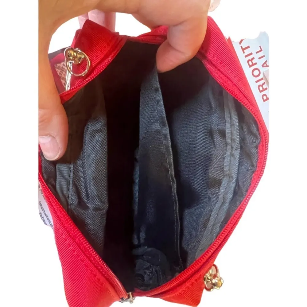 Burberry Red Nova Check Canvas Mini Crossbody Pouch w/ Chain & COA NWOT - Image 7