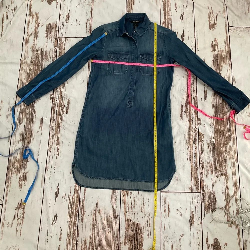 NWT WHITE HOUSE BLACK MARKET BLUE 100% COTTON DRESS - Image 2